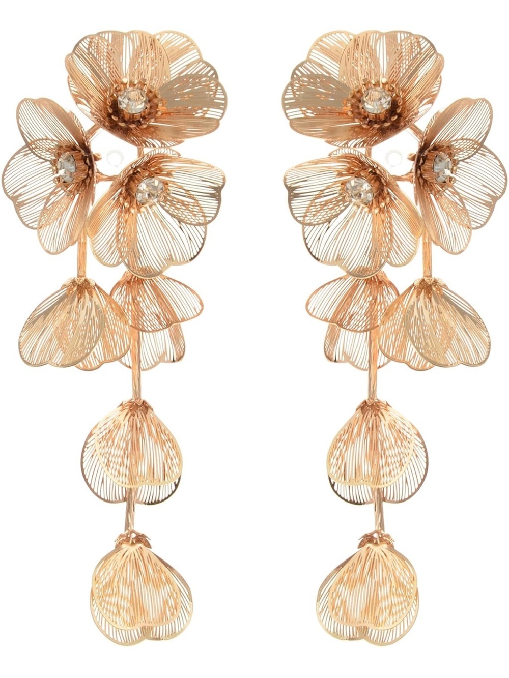 Kate Middleton Gold Flower Statement Necklace and Earring Set NEW - Picture 7 of 7